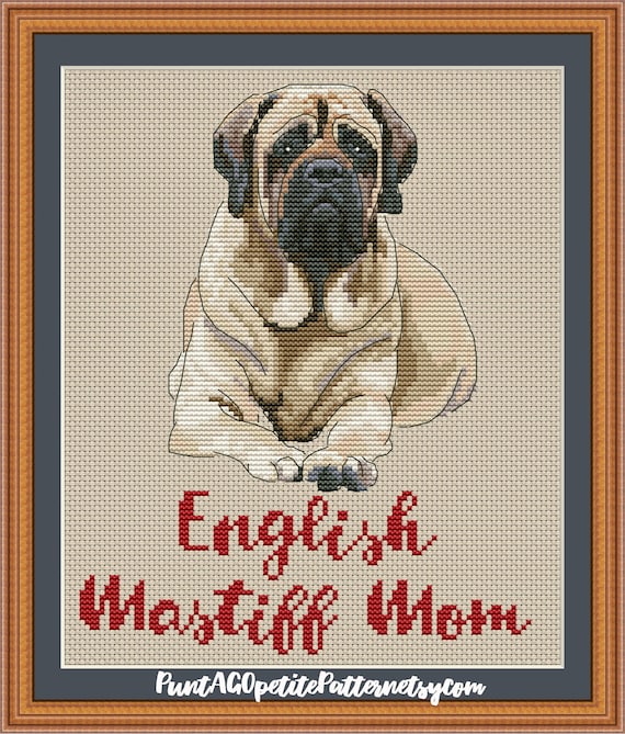 English mastiff mom cross stitch pdf pattern