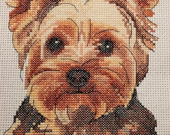 Povitrulya Kit de broderie au point de croix Yorkshire Terrier - Motif chiot Yorkshire