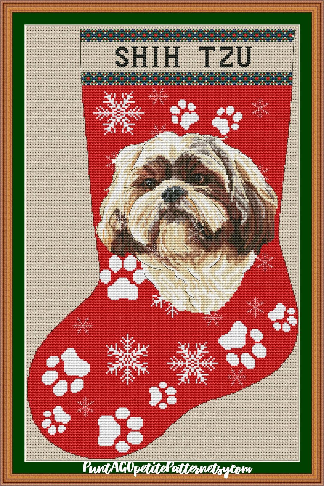 Shih tzu christmas stocking personalized