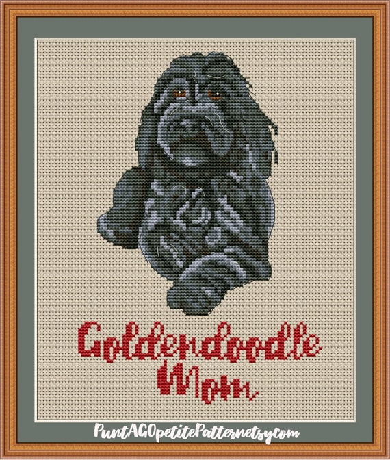 Goldendoodle mom cross stitch pdf pattern