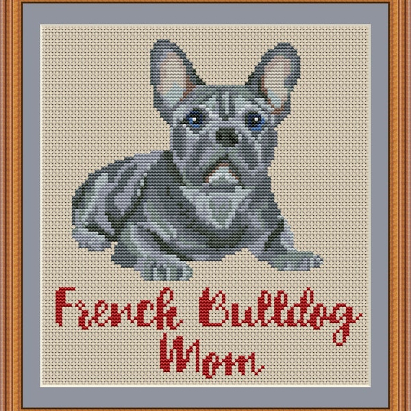 French bulldog mom cross stitch pdf pattern