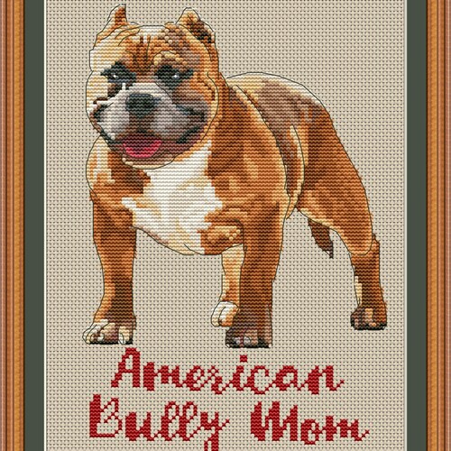 American bully mom cross stitch pdf pattern