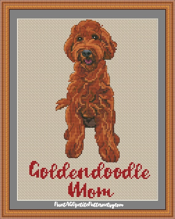 Goldendoodle mom cross stitch pdf pattern