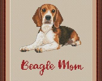 Beagle moeder kruissteek pdf-patroon