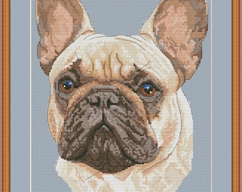French Bulldog Cross Stitch Pattern - Dog Lovers Gift (Digital PDF Download)