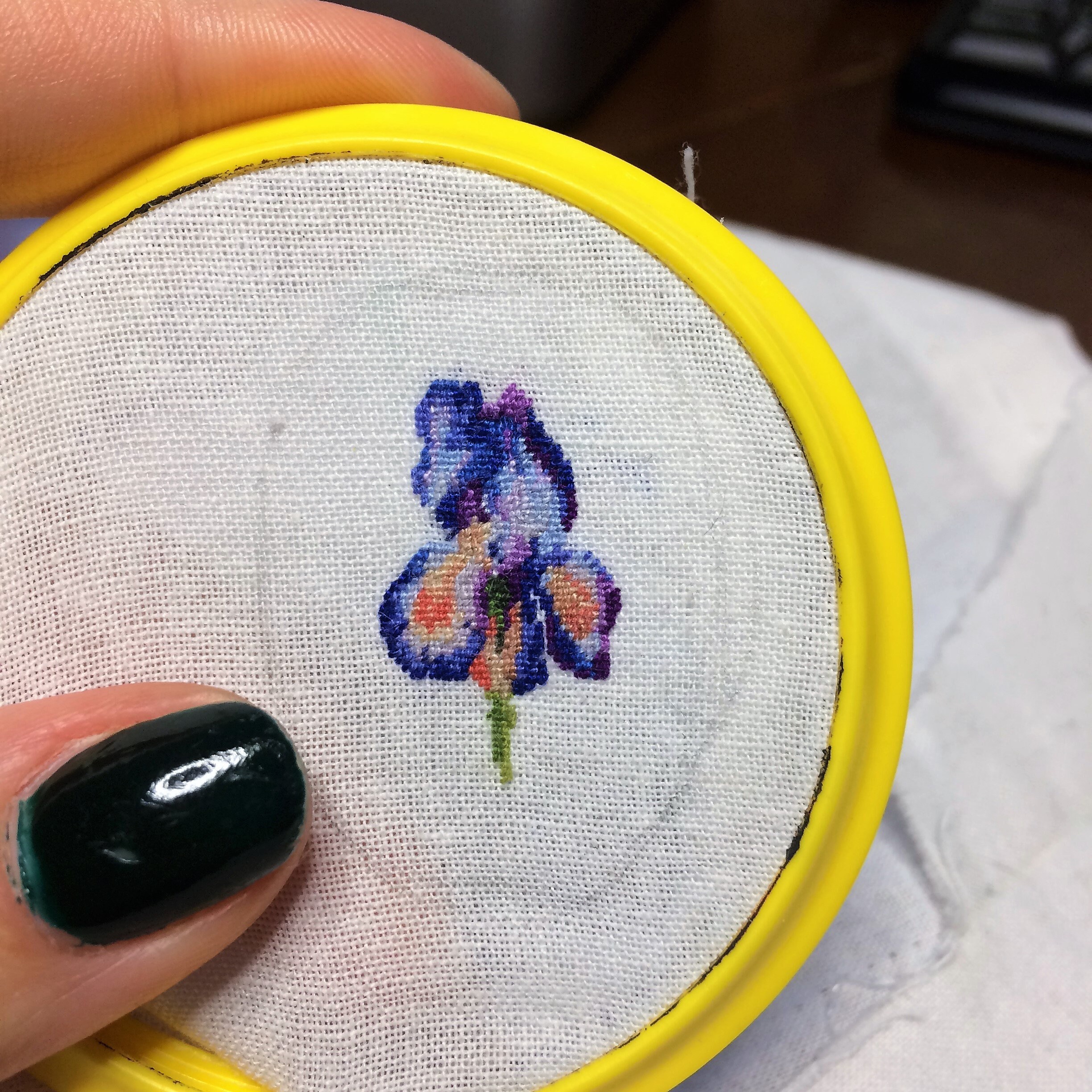 Blue Iris Mini Cross Stitch Pdf Pattern - Etsy