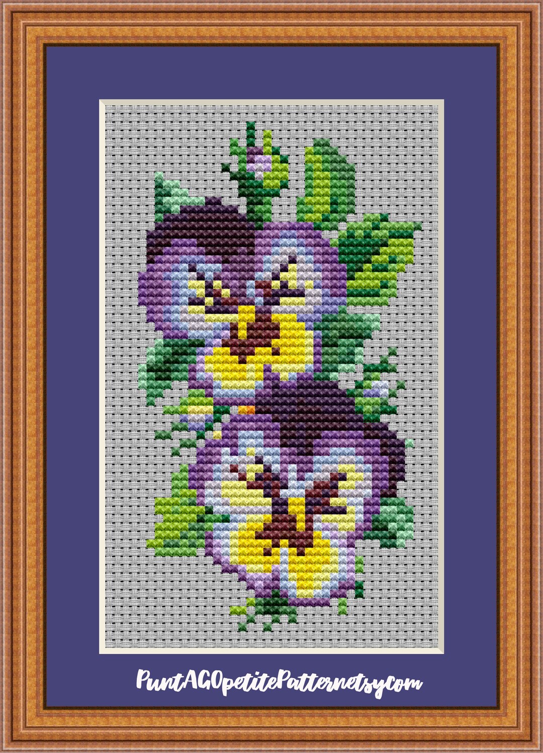 Modèle pdf de boutonnière pensée violette point de croix - Etsy France