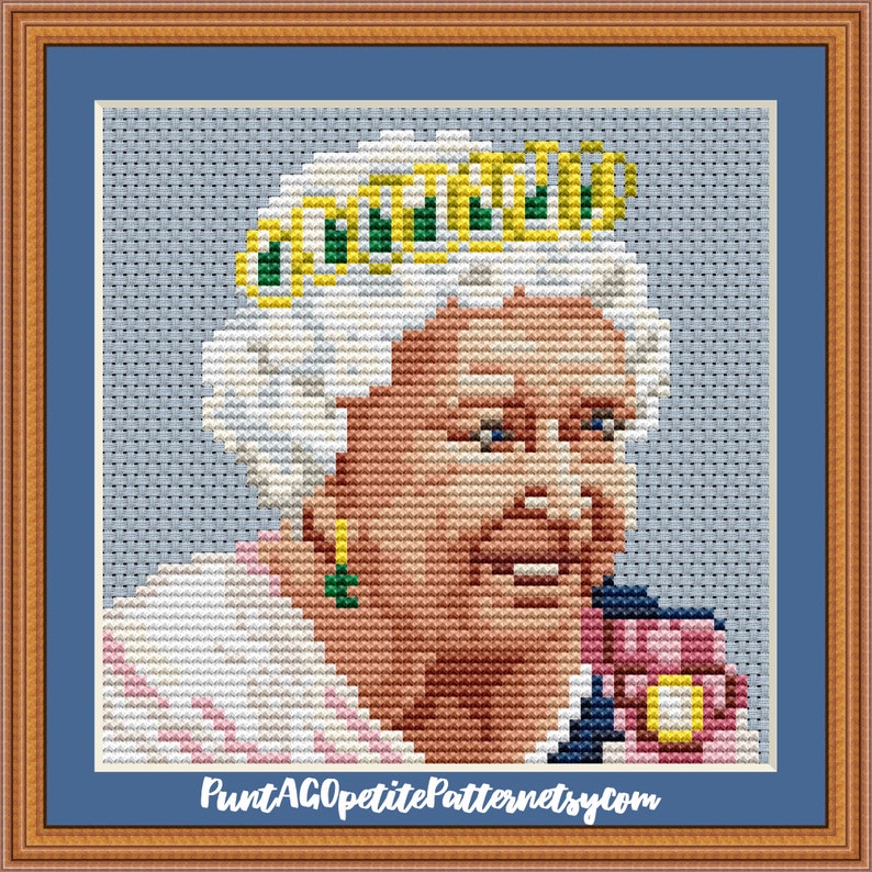 Queen Elizabeth II Mini Cross Stitch Pdf Pattern Etsy