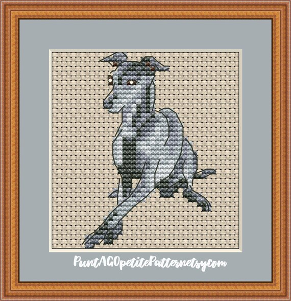 Whippet Cross Stitch Pattern -3 inches ornament (Digital PDF Download)