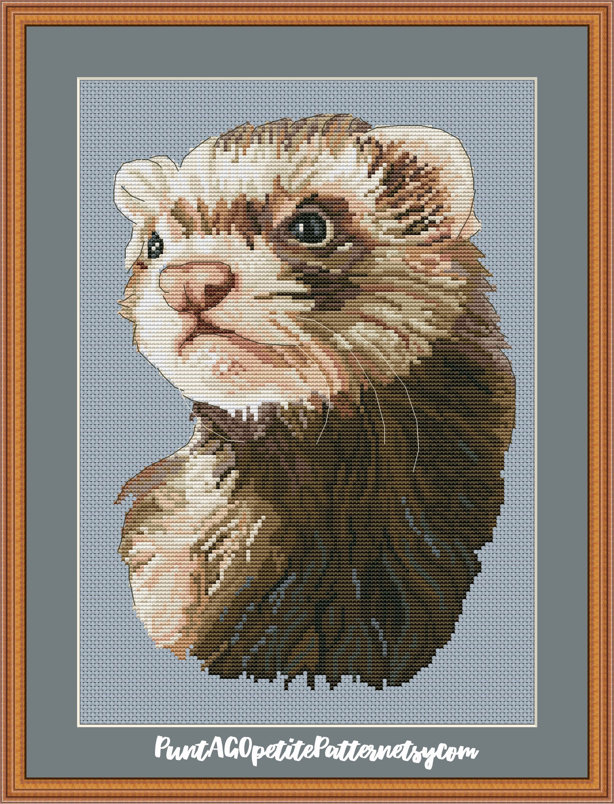 Ferret Portrait Cross Stitch Pdf Pattern -  Israel