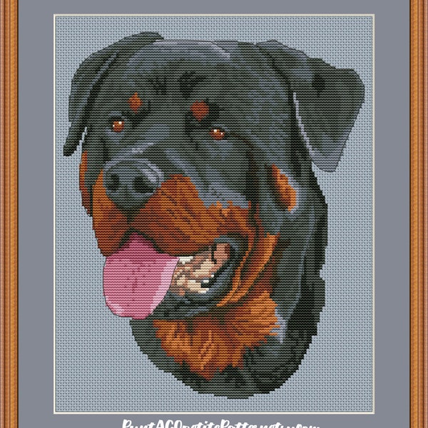 Patrón retrato rottweiler punto de cruz pdf