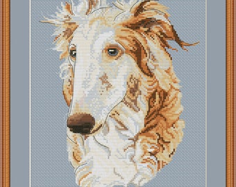 Borzoi kruissteekpatroon (digitaal PDF-patroon)