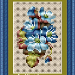 Bouquet di hepatica primaverile blu schema punto croce pdf