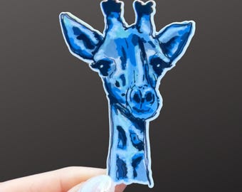 Giraffe Vinyl Sticker, Cute Animal Sticker, Waterproof Laptop Sticker Decal, Gift for Animal Lovers