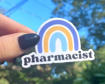 Pharmacist Sticker | RPh Sticker | Rainbow sticker | Pharmacy, Sticker for Laptop, Phone Case | Vinyl Sticker, Water-Resistant