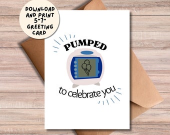 Pumped To Celebrate You Dietitian Card Nutrition Nutritionist Gift Printable Instant Download Gift for Dietitian Appreciation Card Tube Feed