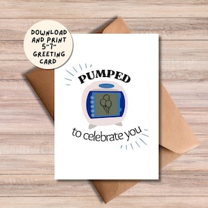 Pumped To Celebrate You, biglietto da visita per nutrizionista, regalo per nutrizionista, regalo stampabile con download istantaneo, regalo per nutrizionista, scheda di apprezzamento del dietista