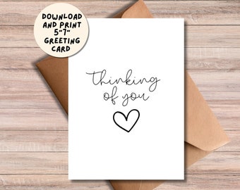 Thinking of You Greeting Card Thinking About You Simple Minimalistic Greeting Card Sympathy Condolences Card Here For You In My Thoughts