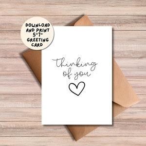 Biglietto d'auguri pensando a te Biglietto d'auguri semplice e minimalista Biglietto di condoglianze con simpatia qui per te nei miei pensieri