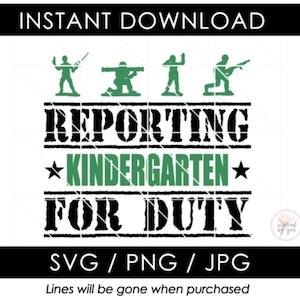 Kleuterschoolrapportage voor dienst SVG | Militaire legerjongen | Perfect voor T-shirtontwerpen PNG | Eerste schooldag | Snijbestand Cricut Cameo