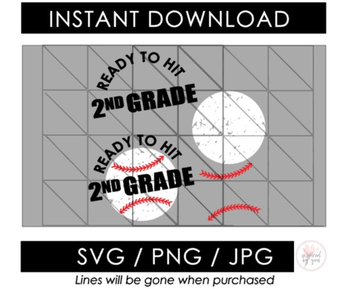 2nd Grade SVG | Ready to Hit Second Grade Baseball PNG | Boy Back to ...