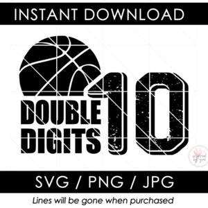 10. Geburtstag Basketball Distressed SVG | Doppelte Ziffern PNG | 10. Geburtstag Zitat JPG | 10 Jahre altes Geburtstags-Shirt Design | Schnittdatei Cricut