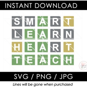 Wordle Teacher Popular Design SVG | Study Learn Think Teach PNG | Glass Mug T-Shirt Gift JPG | Cut Files for Cricut or Silhouette Cameo