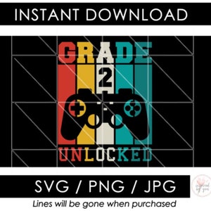 2nd Grade SVG | Second Level Unlocked | Boy Back to School JPG | Video Game Controller PNG | 1st First Day of School Shirt | Cut File Cricut