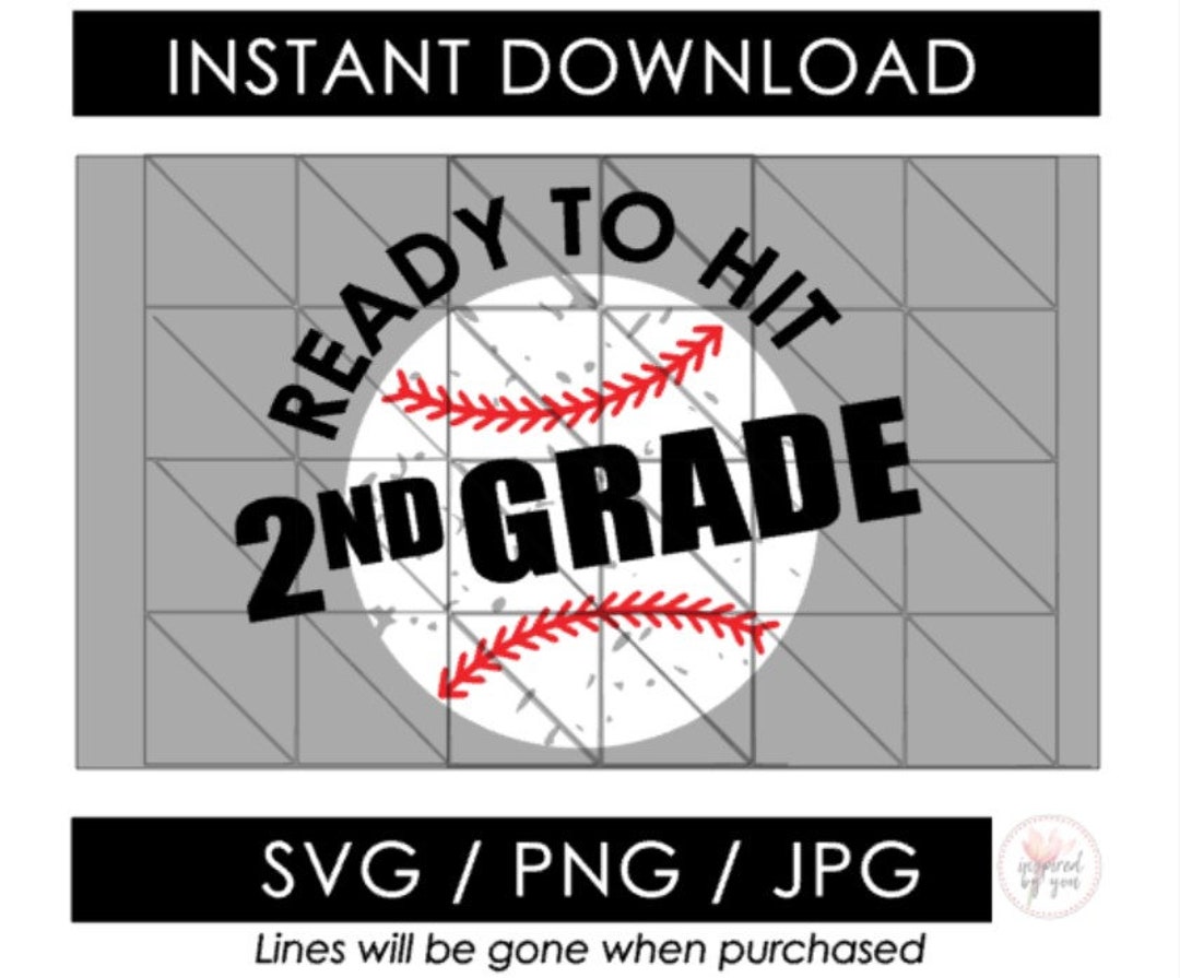 2nd Grade SVG | Ready to Hit Second Grade Baseball PNG | Boy Back to ...