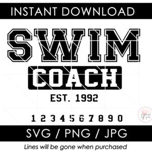 Zwemcoach SVG | Zwemslagen borst terugvliegen gratis png | Leuk coach-t-shirtontwerp | Bedankt eindejaarscadeau JPG | Bestanden knippen | Cricut-camee