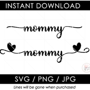 Mami SVG / Ideas de regalos del Día de las Madres PNG / Perfecto para camiseta, taza, impresión, letrero / guión con corazones / Cricut Silhouette Cameo Cut Files