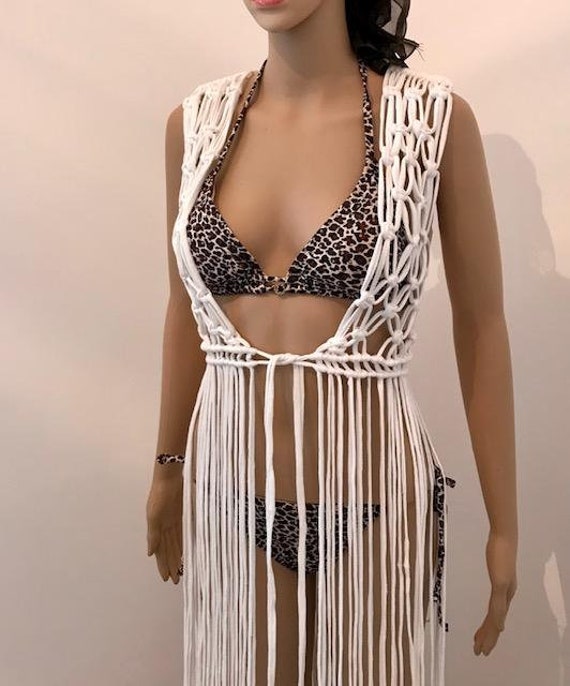 macrame beach cover up
