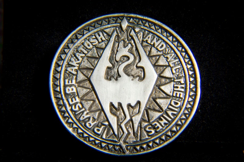 Sterling silver Skyrim Coin / Elder Scrolls Inspired Skyrim / Etsy