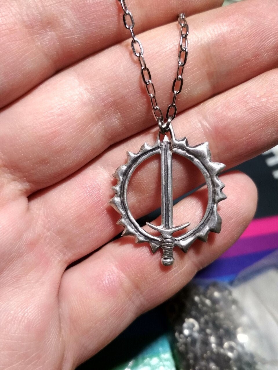 Eilistraee Symbol Pendant Double Sided Drow Double Sided Etsy