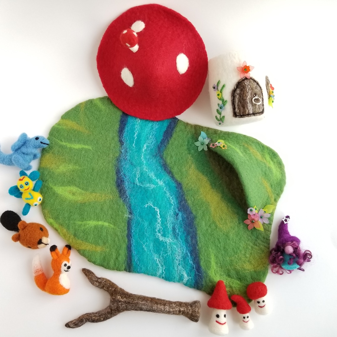 Felted Playscape Mushroom Forest Felt Play Mat With Etsy