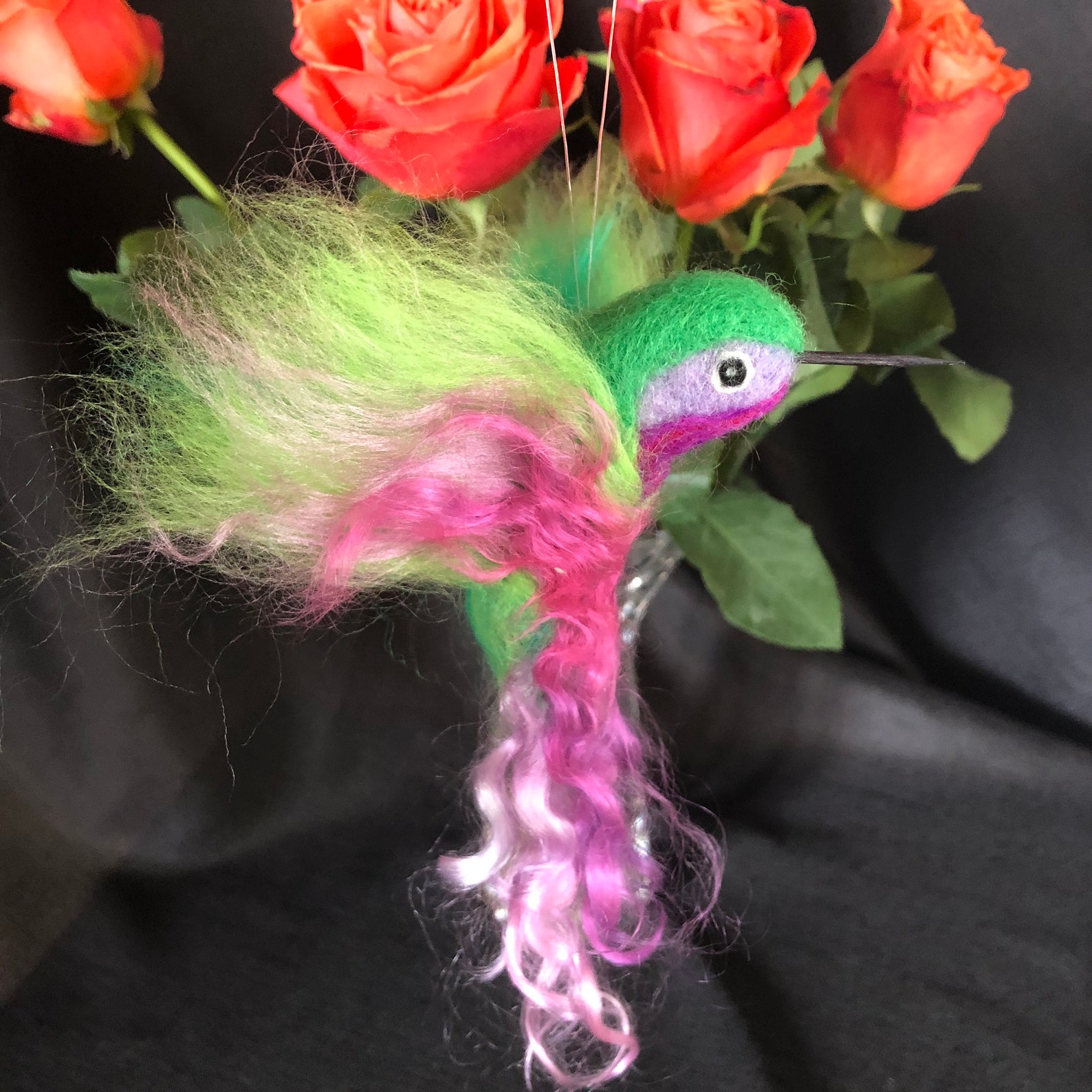 Needle Felted Hummingbird Wool Hummingbird Fancy Etsy