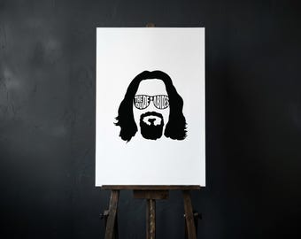 The Dude Abides poster | Matte Vertical Poster | Minimalist Silhouette Poster |