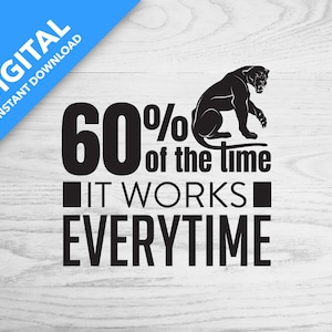 60% of the time. It works every time | Digital Download | Template