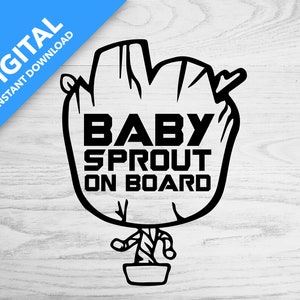 Baby Sprout on Board | Cyfrowe pobieranie naklejki samochodowej