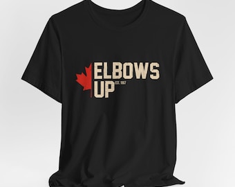 Camiseta Canada Elbows Up | Camiseta unissex, uso casual, presente para canadenses, comemorações do Dia do Canadá, camiseta confortável para o dia a dia