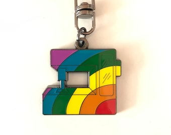 Rainbow Sewing Machine Keyring