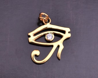 Colgante de plata Ojo de Horus - Colgante de plata de ley 925 - Collar Ojo de Ra - Largo 2,8 cm - Joyería de protección - Joyería Ojo de Horus
