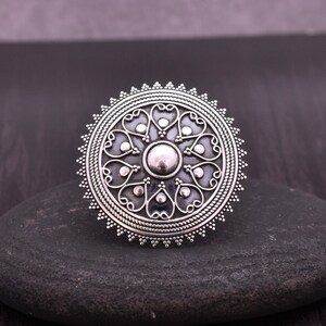 Gorgeous 925 Sterling Silver Ring - Big Size Ring - Adjustable Size Ring - Oxidized Ring - Handmade Ring - Vintage Jewelry - Indian Jewelry