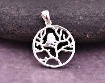 Solid 925 Sterling Silver Bird Pendant - Cute Silver Sparrow Pendant - Handmade Pendant - Tiny Pendant - Dainty pendant - Everyday Pendant