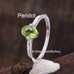 925 Sterling Silver Ring - Genuine Natural Gemstone Ring - Birthstone Ring - Dainty Ring - Tiny Prong Ring - Handmade Ring - Stacking Ring