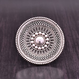 Beautiful 925 Sterling Silver Big Ring - Adjustable Size - Handmade Ring - Oxidized Ring - Vintage Ring - Boho Ring - Indian Jewelry