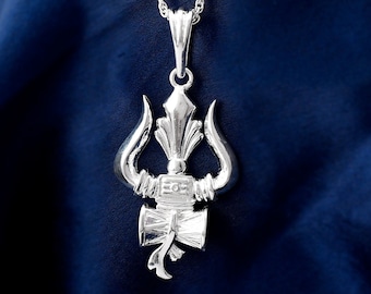 925 Solid Sterling Silver Pendant - Sterling Silver Lord Shiva Pendant - Handmade Pendant - Indian God Lord Shiva Symbol Pendant