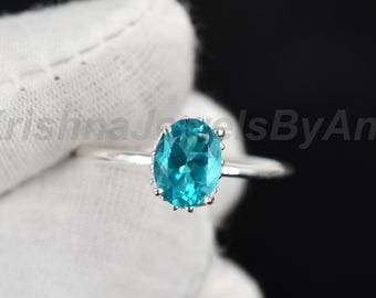 パライバトルマリンリング サイズ: 7.25 | ブルージェムストーン、925