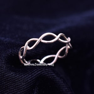 Infinity Silver Ring - Size 3 To 13 US - Twisted Midi Ring - Dainty Crossover Silver Ring - Handmade Ring - 925 Solid Sterling Silver Ring -