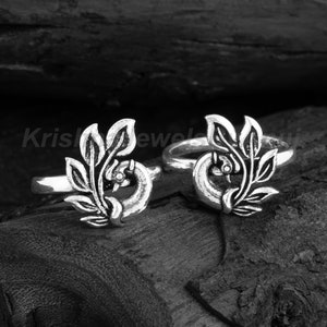 Gorgeous Peacock Toe Ring - 925 Sterling Silver Toe Ring - Toe Ring Pair - Adjustable Toe Band - Oxidized Toe Ring - Indian Ethnic Jewelry